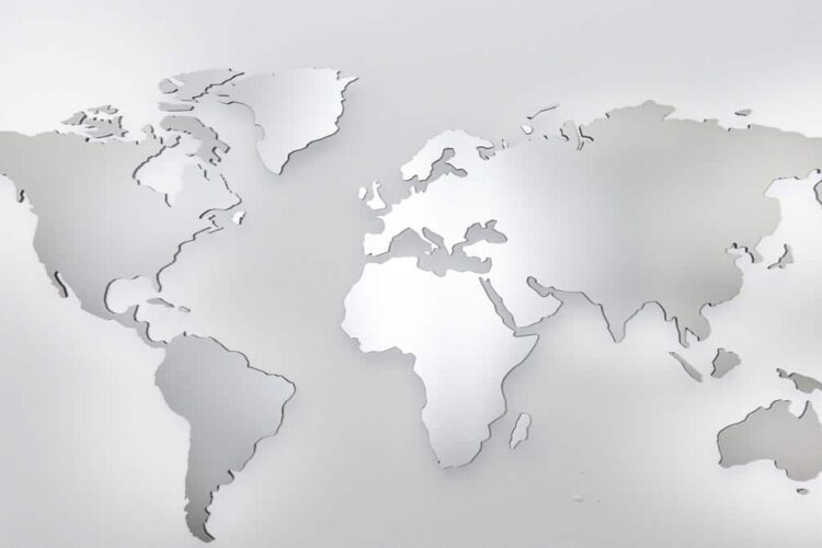 aluminium world map